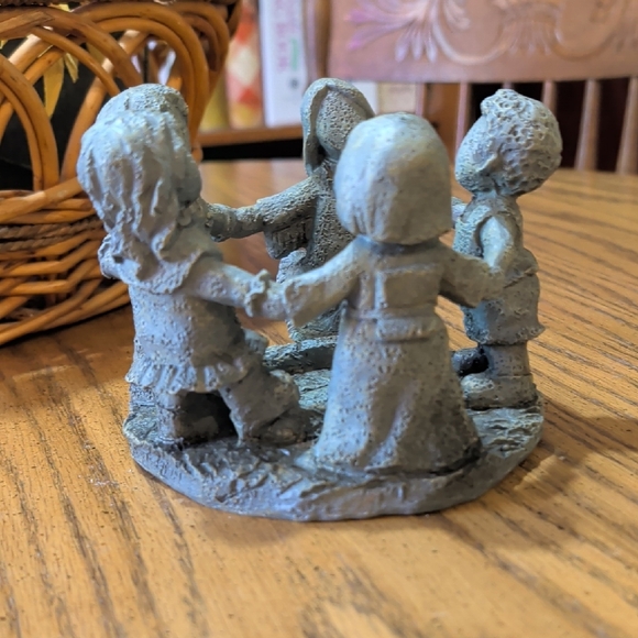 Other - Gray Pewter Stone Children Figurine  Candleholder